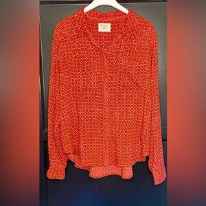Holding Horses for Anthropologie, long sleeved blouse- size 8.
